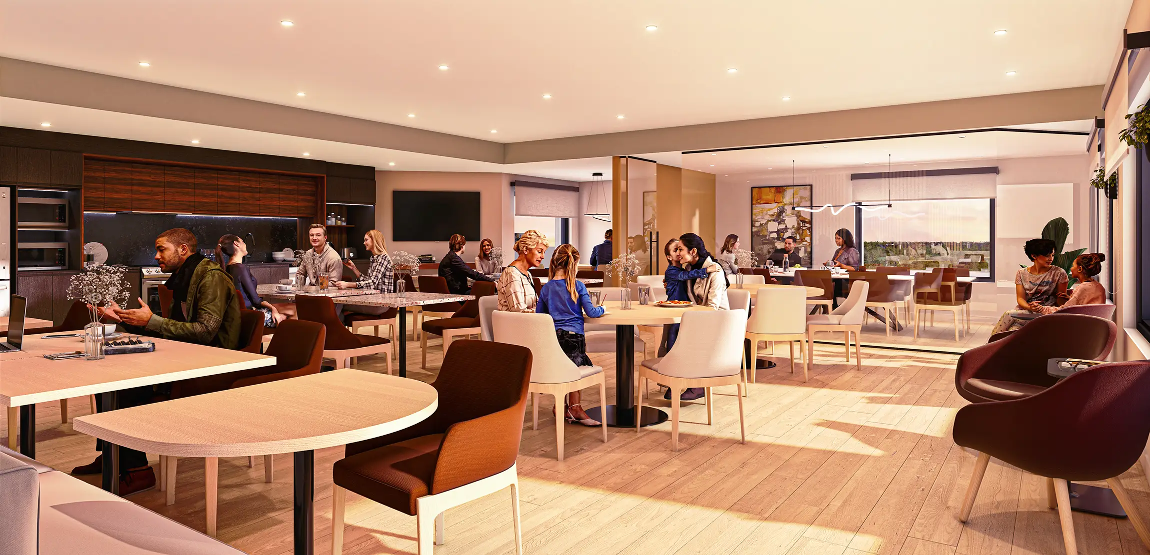A shared space for chatting, having fun, making coffee...